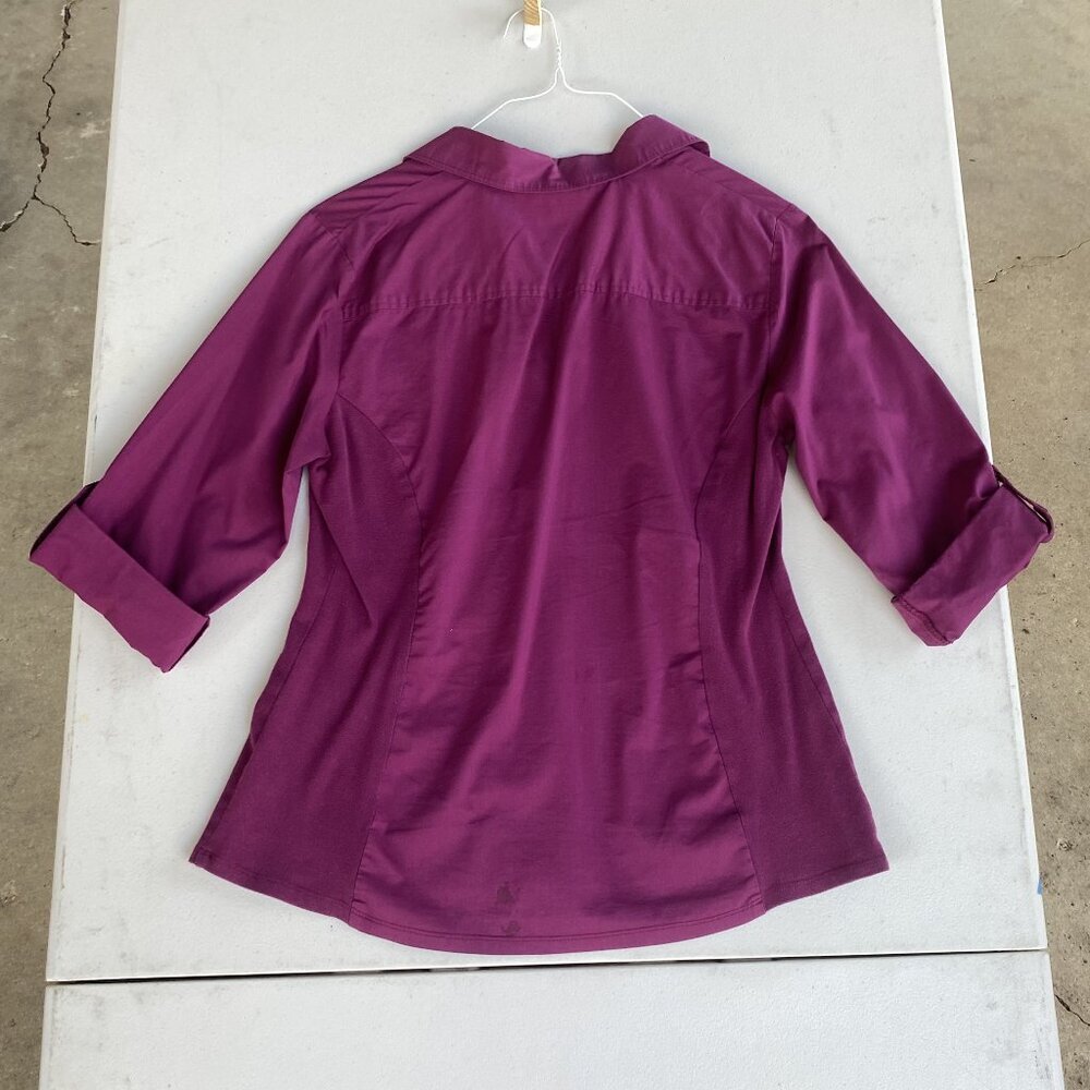 Purple Button-Up Blouse - Picture 2 of 4